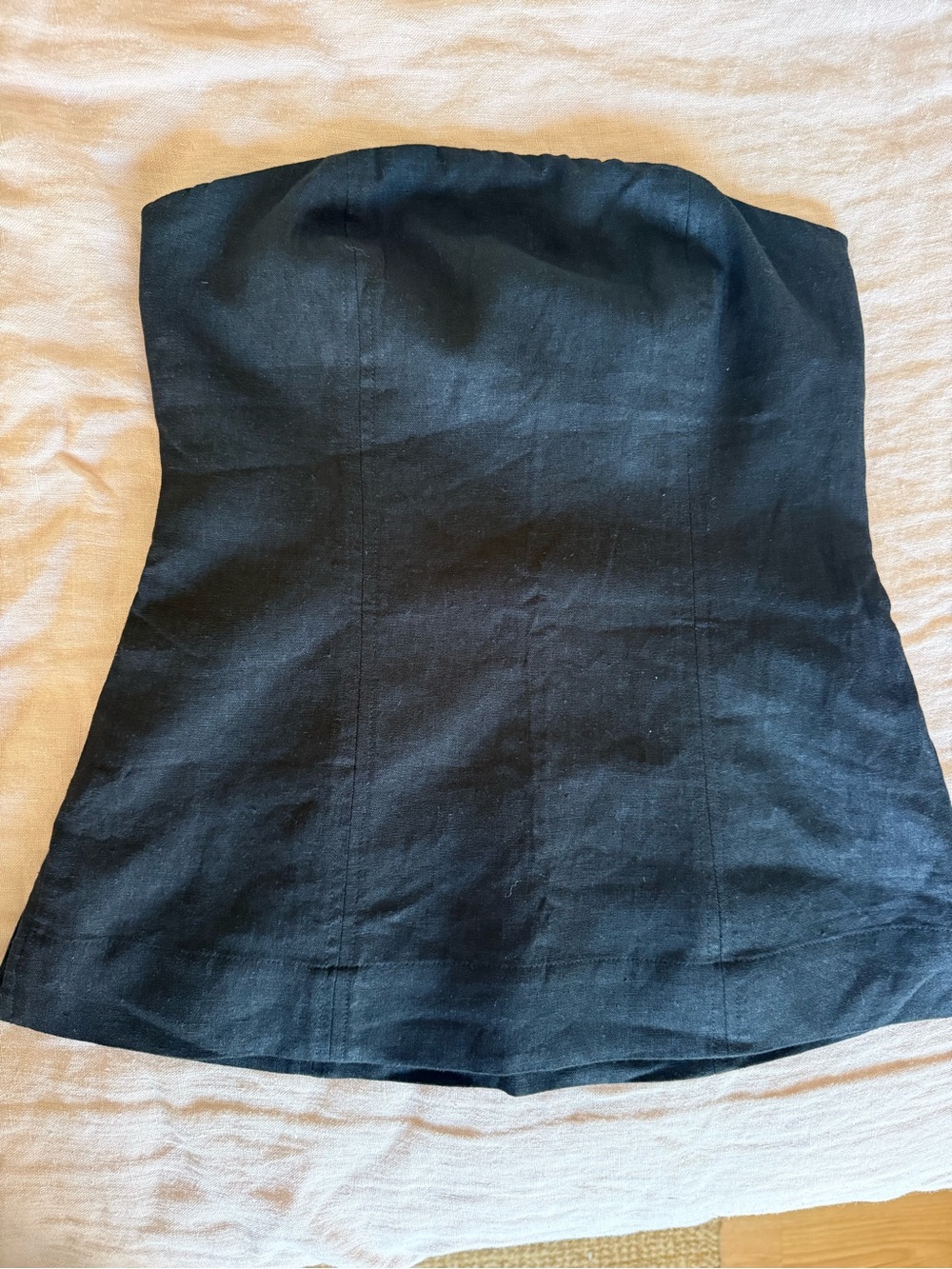 NWT Glassons Black Linen Blend Strapless Tube Top - Size 8
